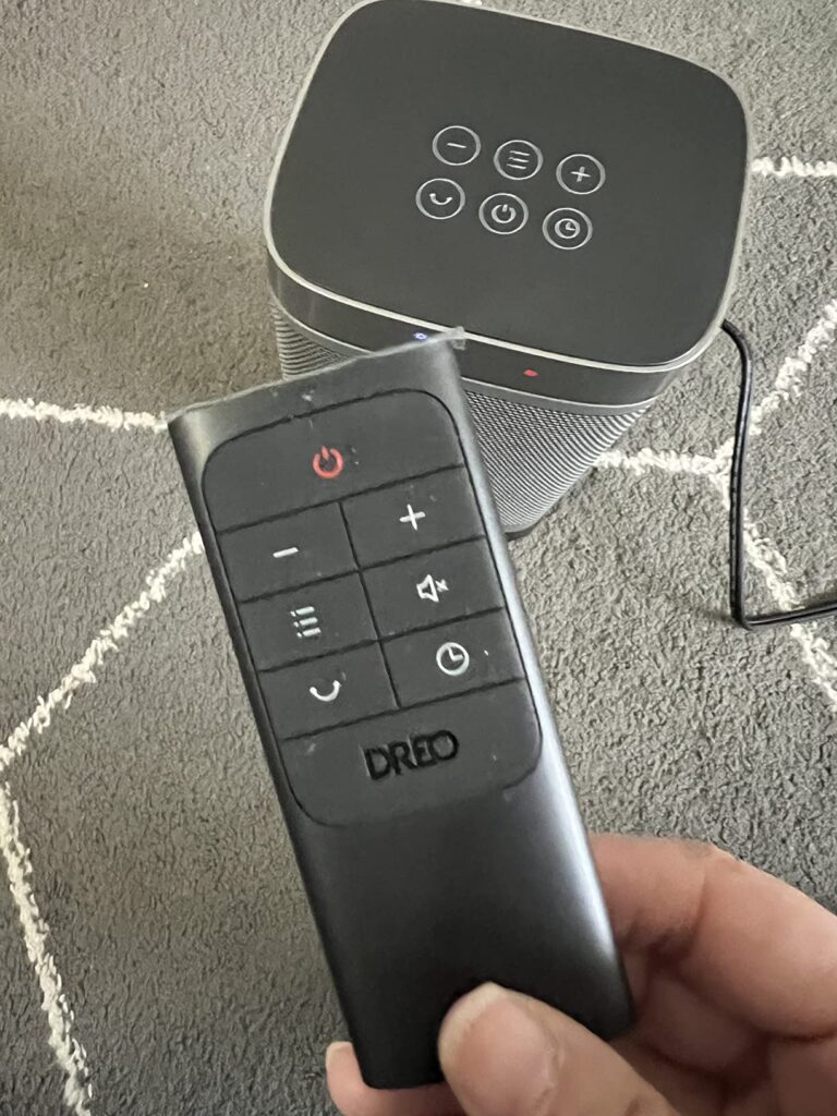 Dreo DR-HSH004-G heater remote control with the top touch control panel in view