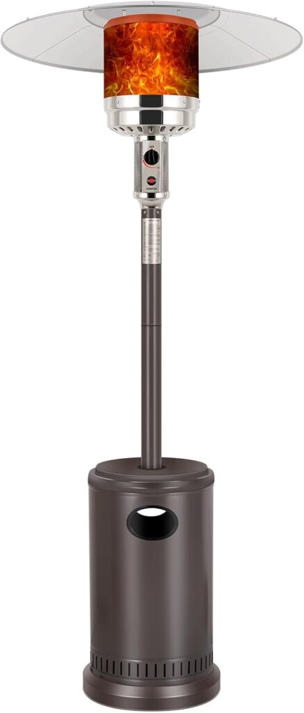 Hykolity Patio Heater Review — Big 50,000 BTU Heat, Wheels, and the Wind Question