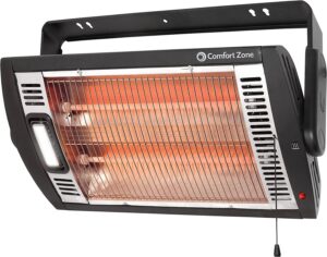 Comfort Zone Ceiling-Mounted Dual Quartz Heater Review — Quick Warmth for Workbench Zones