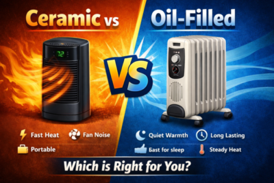 Ceramic vs oil-filled heater comparison — fast heat vs quiet steady warmth