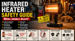 Infrared heater safety guide for home, garage, and patio use