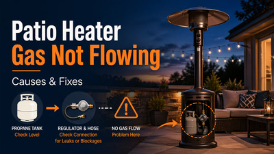 Patio heater gas flow troubleshooting guide image